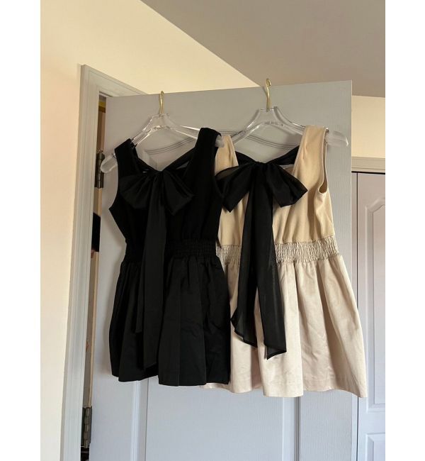 CALNAMUR「BACK RIBBON PEPLUM TOPS/バックリボンペプラムトップス」|Tシャツ・カットソー|