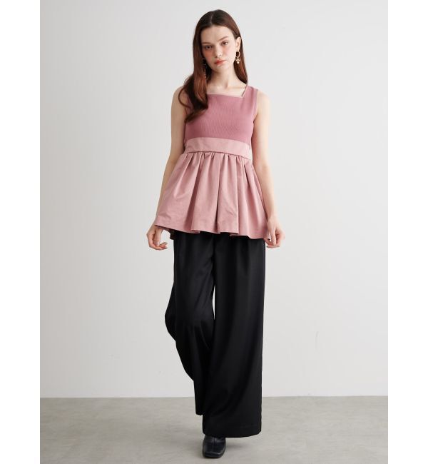 CALNAMUR「BACK RIBBON PEPLUM TOPS/バックリボンペプラムトップス」|Tシャツ・カットソー|