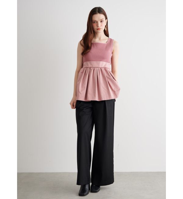 CALNAMUR「BACK RIBBON PEPLUM TOPS/バックリボンペプラムトップス」|Tシャツ・カットソー|