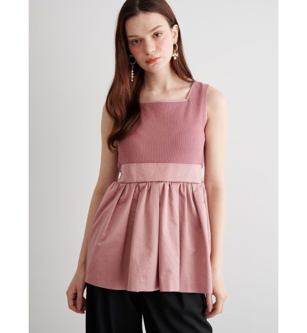 CALNAMUR「BACK RIBBON PEPLUM TOPS/バックリボンペプラムトップス」|Tシャツ・カットソー|