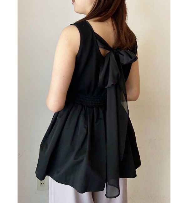 CALNAMUR「BACK RIBBON PEPLUM TOPS/バックリボンペプラムトップス」|Tシャツ・カットソー|