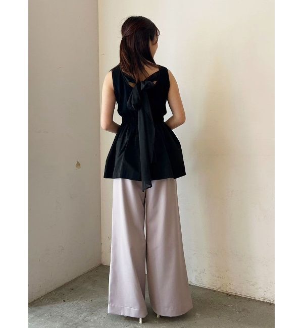 CALNAMUR「BACK RIBBON PEPLUM TOPS/バックリボンペプラムトップス」|Tシャツ・カットソー|