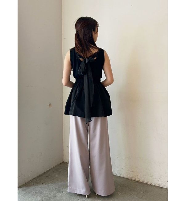 CALNAMUR「BACK RIBBON PEPLUM TOPS/バックリボンペプラムトップス」|Tシャツ・カットソー|
