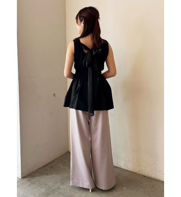 CALNAMUR「BACK RIBBON PEPLUM TOPS/バックリボンペプラムトップス」|Tシャツ・カットソー|