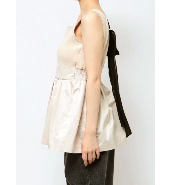 CALNAMUR「BACK RIBBON PEPLUM TOPS/バックリボンペプラムトップス」|Tシャツ・カットソー|