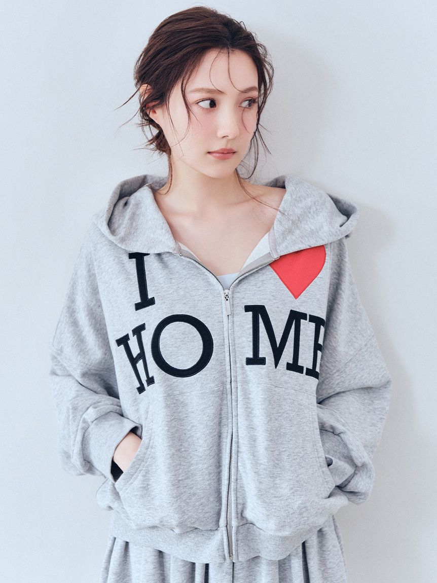 SNIDEL HOME「ロゴスウェットパーカー」|ルームウェア|GRY