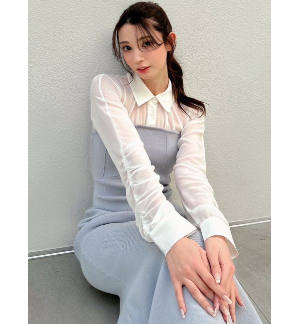 RESEXXY「シャツドッキングニットワンピース」|ワンピース|