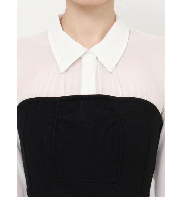 RESEXXY「シャツドッキングニットワンピース」|ワンピース|