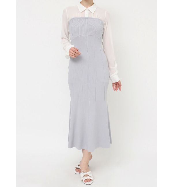RESEXXY「シャツドッキングニットワンピース」|ワンピース|