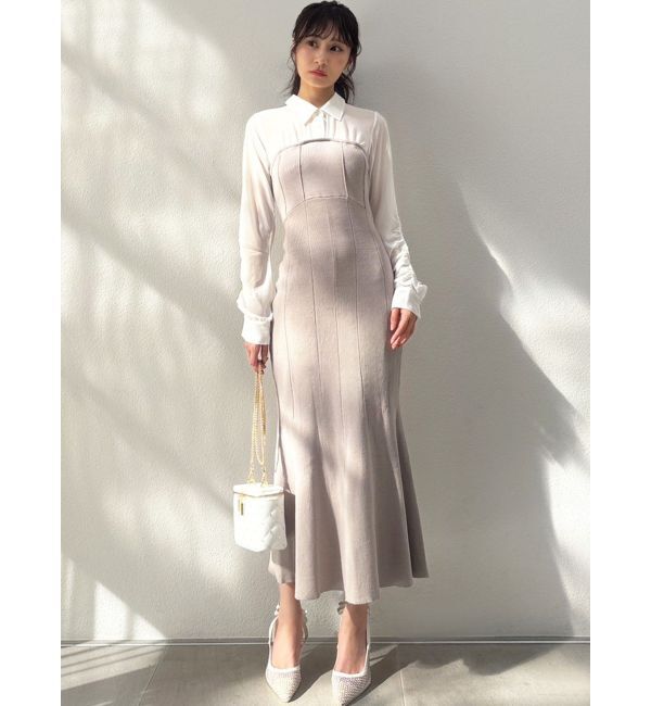 RESEXXY「シャツドッキングニットワンピース」|ワンピース|