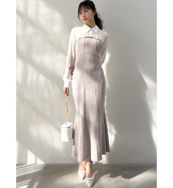 RESEXXY「シャツドッキングニットワンピース」|ワンピース|