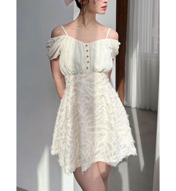 RESEXXY「ジャガードドッキングミニフレアワンピース」|ワンピース|イエロー