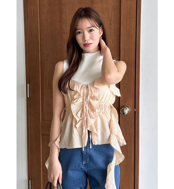 dazzlin「2WAYフルイドペプラムビスチェ」|キャミソール|