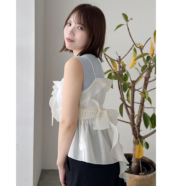 dazzlin「2WAYフルイドペプラムビスチェ」|キャミソール|