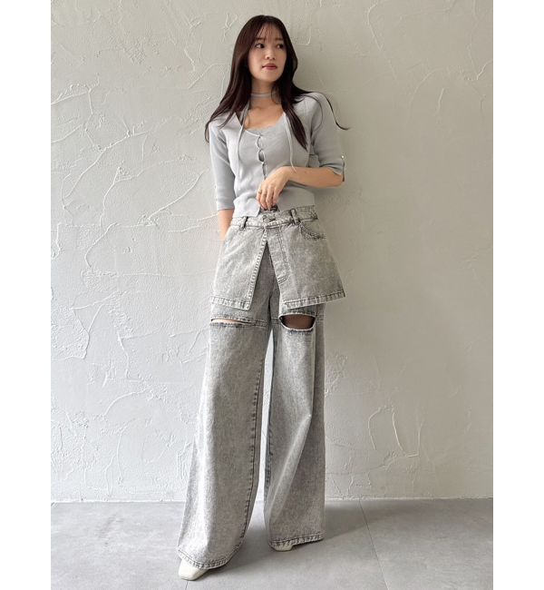 dazzlin「ハーフスリーブレイヤードカーデトップス」|ニット・セーター|