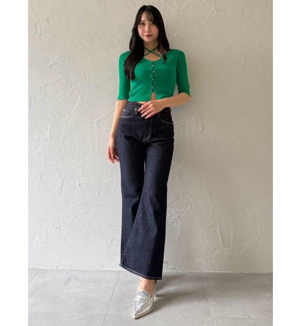 dazzlin「ハーフスリーブレイヤードカーデトップス」|ニット・セーター|