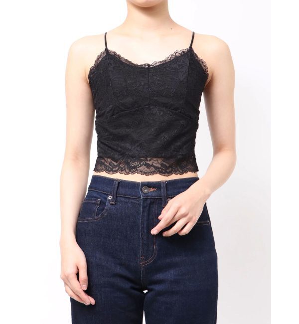 dazzlin「カップ付レースキャミソール」|キャミソール|ブラック