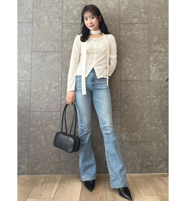 dazzlin「【吉田朱里】メイクアップフレアデニムパンツ」|デニム|