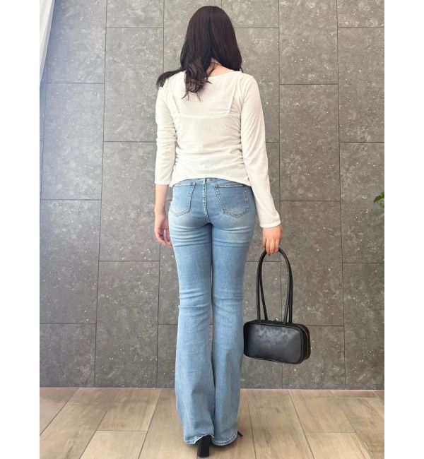 dazzlin「【吉田朱里】メイクアップフレアデニムパンツ」|デニム|