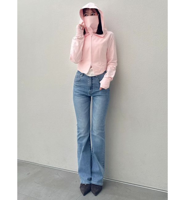 dazzlin「【吉田朱里】メイクアップフレアデニムパンツ」|デニム|