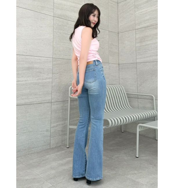 dazzlin「【吉田朱里】メイクアップフレアデニムパンツ」|デニム|