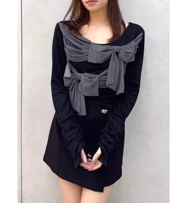 dazzlin「ラッピングリボンディティールカットソー」|Tシャツ・カットソー|