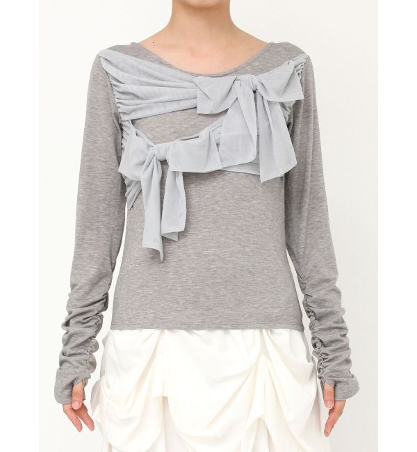 dazzlin「ラッピングリボンディティールカットソー」|Tシャツ・カットソー|