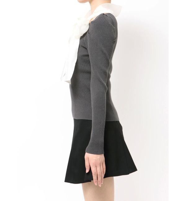 MERCURYDUO「異素材リボンカットアウトニット」|ニット・セーター|