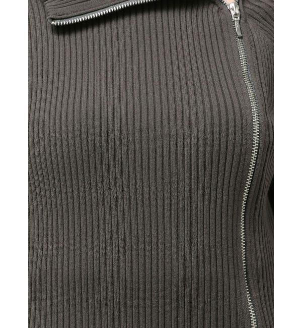 MERCURYDUO「【WEB限定カラーあり】ハイツイストアシメZIPニット」|ニット・セーター|