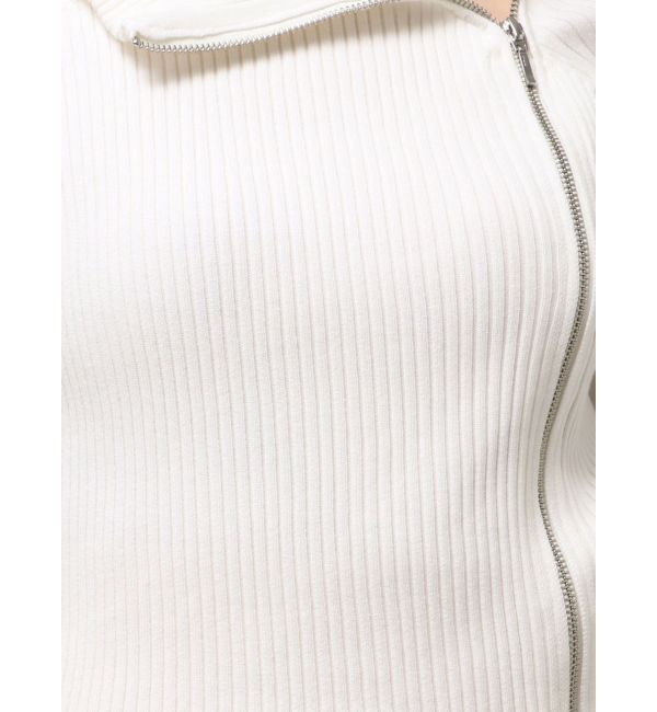 MERCURYDUO「【WEB限定カラーあり】ハイツイストアシメZIPニット」|ニット・セーター|