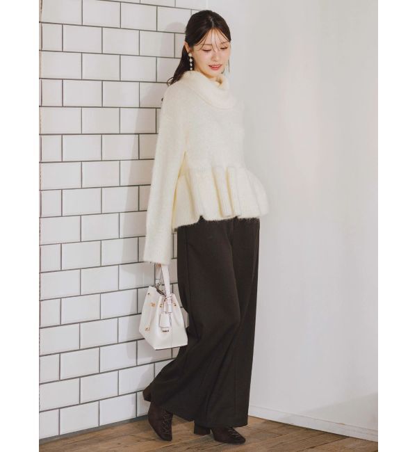 MERCURYDUO「【WEB限定カラーあり】オフタートルペプラムニット」|ニット・セーター|