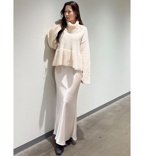 MERCURYDUO「【WEB限定カラーあり】オフタートルペプラムニット」|ニット・セーター|