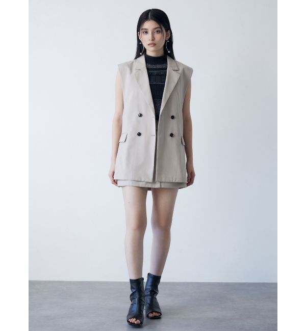 MURUA「バックベルトテーラードジレ【セットアップ着用可】」|ベスト・ジレ|