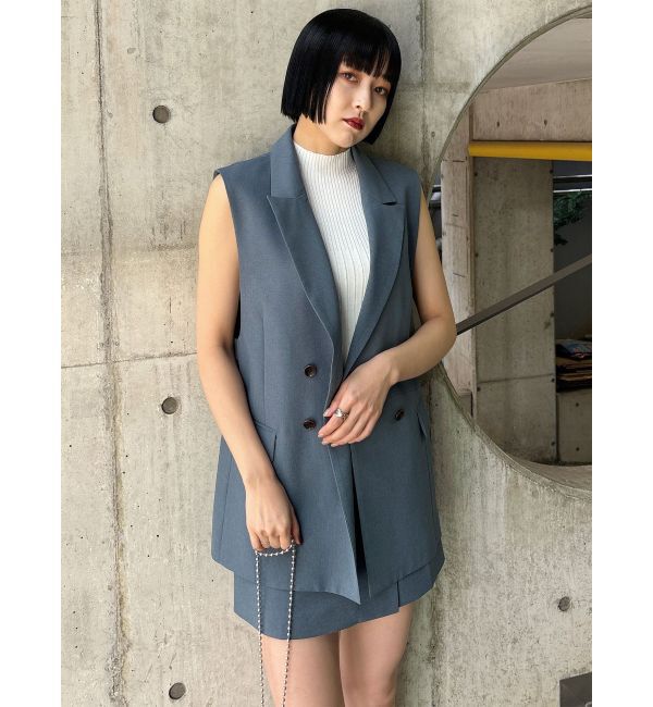 MURUA「バックベルトテーラードジレ【セットアップ着用可】」|ベスト・ジレ|