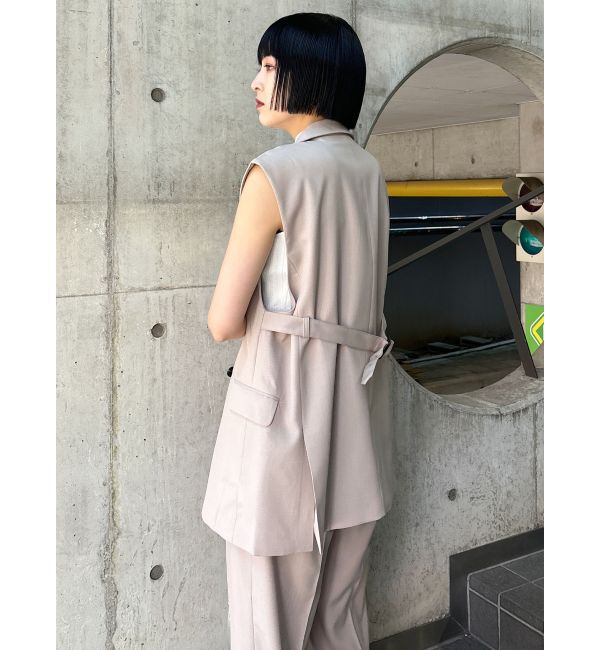 MURUA「バックベルトテーラードジレ【セットアップ着用可】」|ベスト・ジレ|