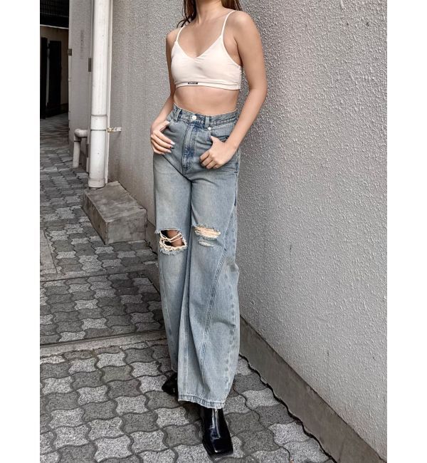 MURUA「ロゴプレートベロアキャミ」|キャミソール|