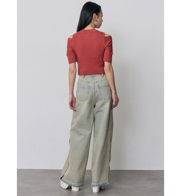 MURUA「サイドZIPスリットワイドデニム【セットアップ着用可】」|デニム|