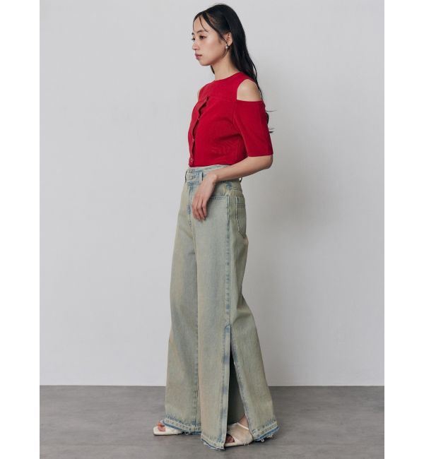 MURUA「サイドZIPスリットワイドデニム【セットアップ着用可】」|デニム|