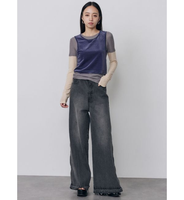 MURUA「サイドZIPスリットワイドデニム【セットアップ着用可】」|デニム|