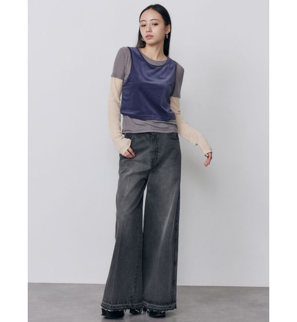 MURUA「サイドZIPスリットワイドデニム【セットアップ着用可】」|デニム|