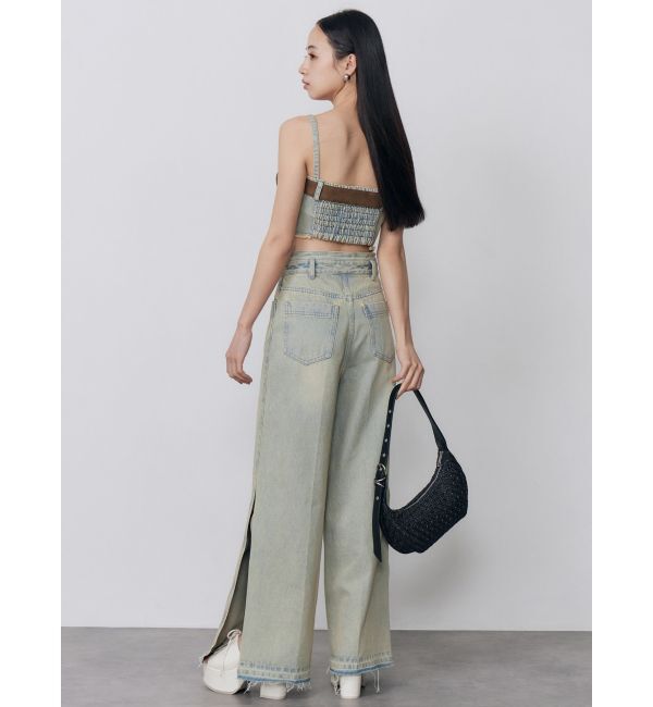 MURUA「サイドZIPスリットワイドデニム【セットアップ着用可】」|デニム|