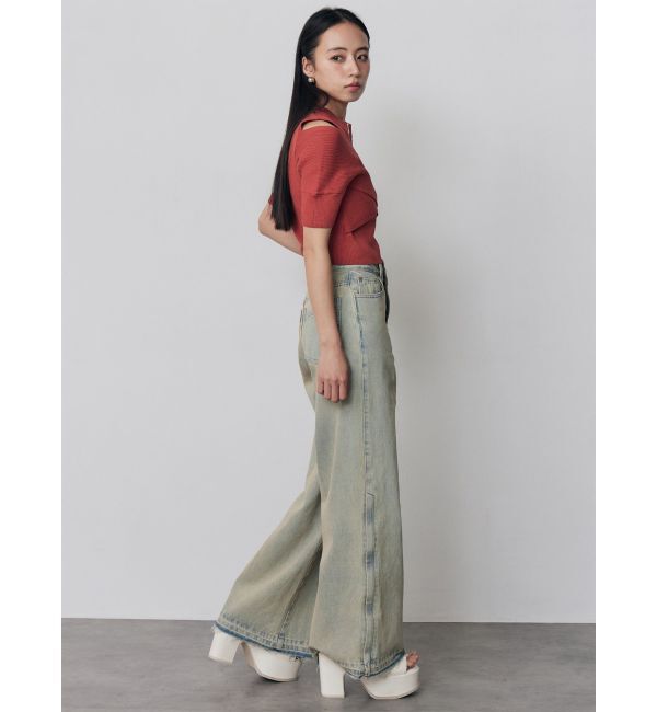 MURUA「サイドZIPスリットワイドデニム【セットアップ着用可】」|デニム|