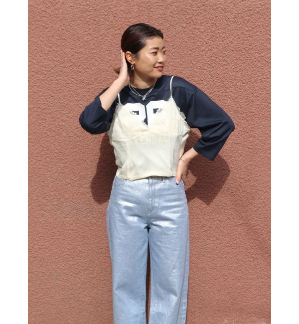 Ungrid「レースコンビサテンキャミ」|キャミソール|