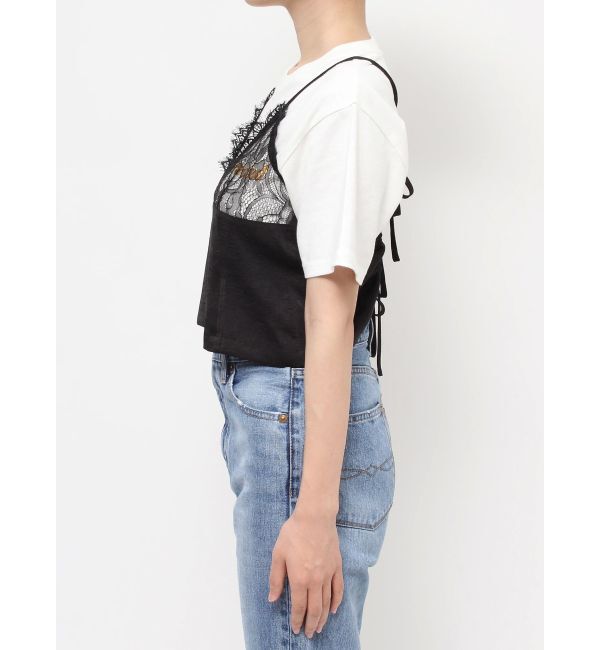 Ungrid「レースコンビサテンキャミ」|キャミソール|