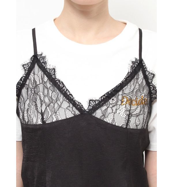 Ungrid「レースコンビサテンキャミ」|キャミソール|