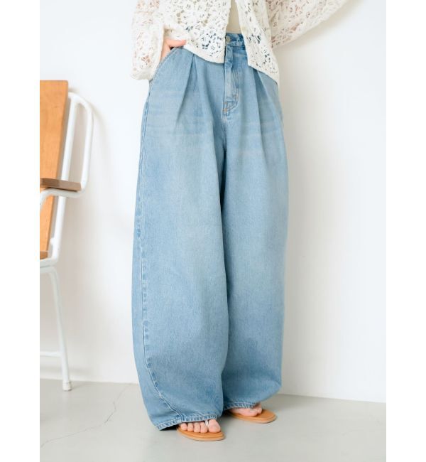 Ungrid「ウエストタックカーブデニム」|デニム|