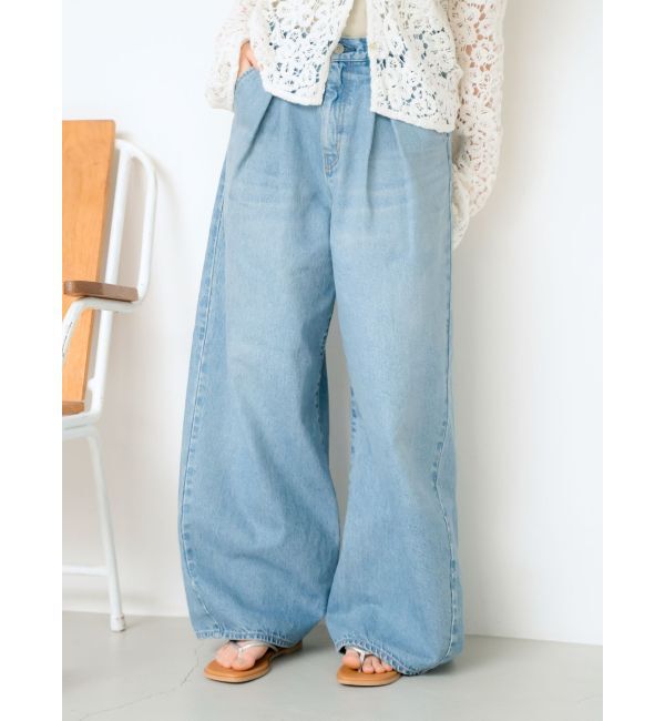 Ungrid「ウエストタックカーブデニム」|デニム|