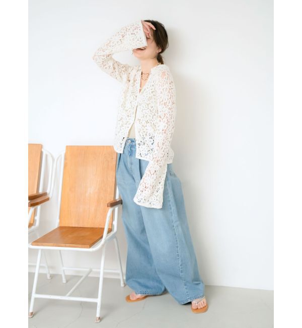 Ungrid「ウエストタックカーブデニム」|デニム|