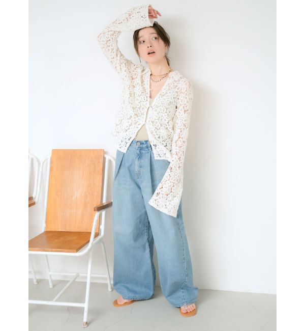 Ungrid「ウエストタックカーブデニム」|デニム|