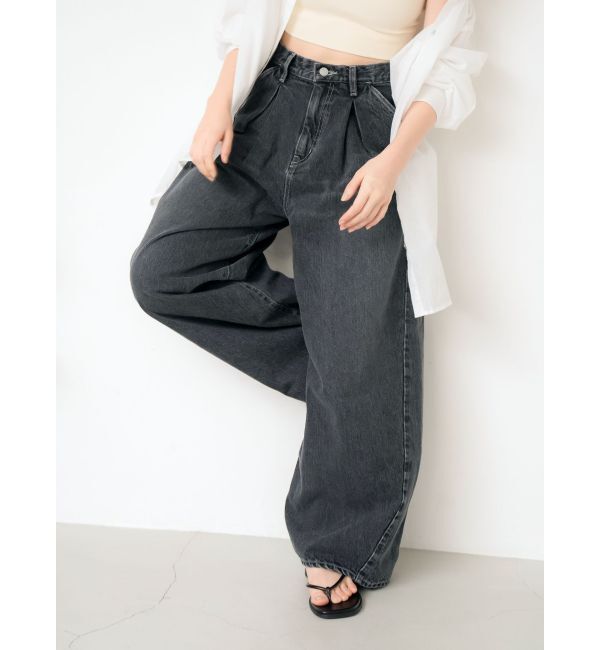 Ungrid「ウエストタックカーブデニム」|デニム|